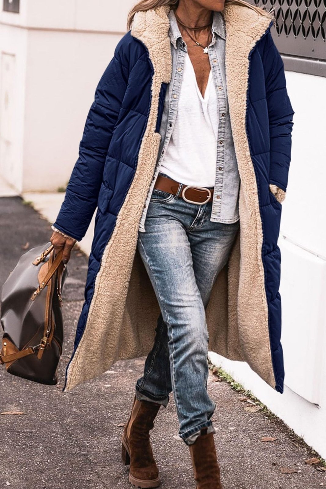Miss | Jas Dames Omkeerbaar Teddy-Fleece Gewatteerd - Polyester - Miss Madera MIS-BL7SCL