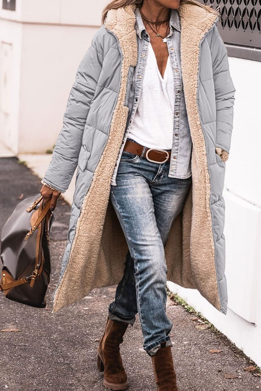 Miss | Jas Dames Omkeerbaar Teddy-Fleece Gewatteerd - Polyester - Miss Madera MIS-MLB4NX