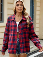 Miss | Jas Dames Overshirt Geruit Losse Pasvorm Knoopsluiting - Miss Madera MIS-I3X7Y8