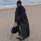 Miss | Jas Dames Oversize Maxi Gewatteerd Ruitsteek - Miss Madera MIS-XVZFXU