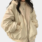 Miss | Jas Dames Oversized Lang Capuchon Éénknoop - Miss Madera MIS-S1QCES