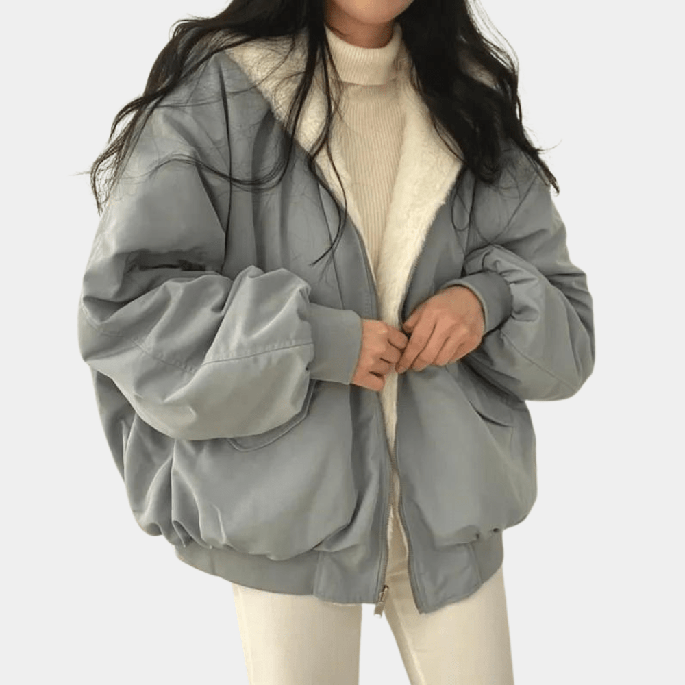 Miss | Jas Dames Oversized Lang Capuchon Éénknoop - Miss Madera MIS-8D7SKL