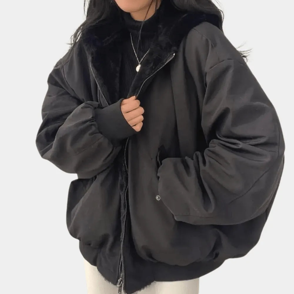 Miss | Jas Dames Oversized Lang Capuchon Éénknoop - Miss Madera MIS-PZMXD9