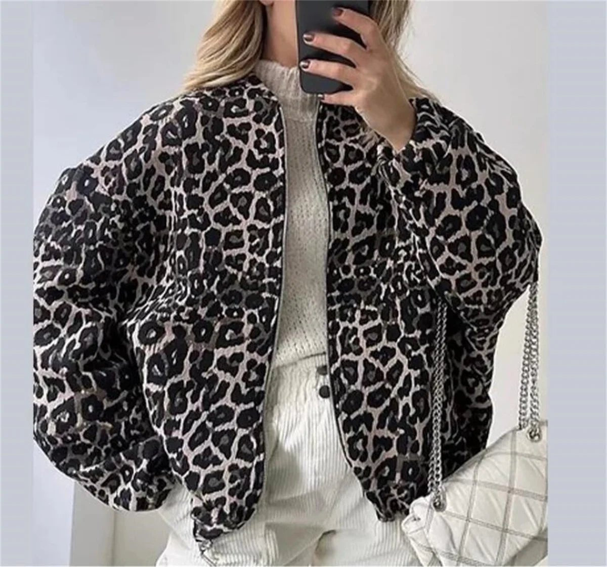 Miss | Jas Dames Relaxed Fit Luipaardprint Ritsluiting - Miss Madera MIS-VGA26E