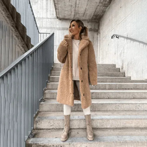 Miss | Jas Dames Teddy Relaxed Fit Knoopsluiting - Teddy - Miss Madera MIS-OV3Z0A