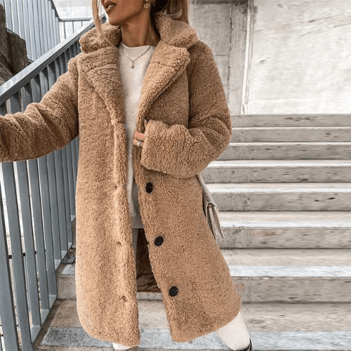 Miss | Jas Dames Teddy Relaxed Fit Knoopsluiting - Teddy - Miss Madera MIS-OV3Z0A