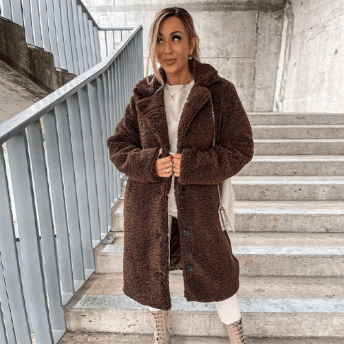 Miss | Jas Dames Teddy Relaxed Fit Knoopsluiting - Teddy - Miss Madera MIS-ZZQWL1