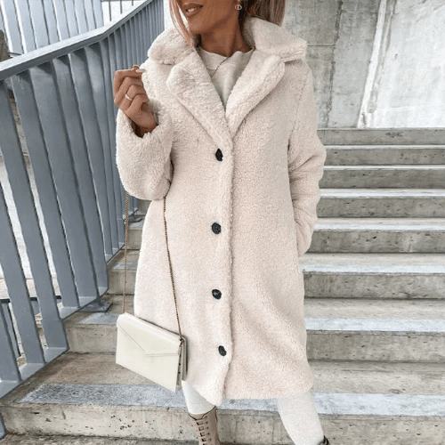 Miss | Jas Dames Teddy Relaxed Fit Knoopsluiting - Teddy - Miss Madera MIS-ZDNUXN