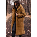 Miss | Jas Dames Teddystof Capuchon Grote Knopen Casual - Miss Madera MIS-7FAD5B