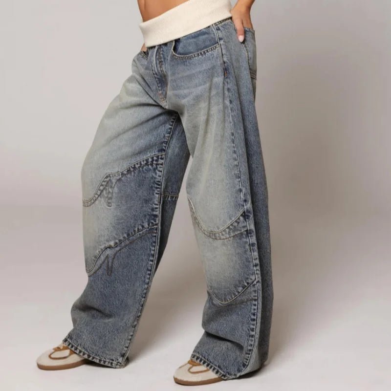 Miss | Jeans Dames Baggy Wide-Leg - Denim - Miss Madera MIS-7SK8RY