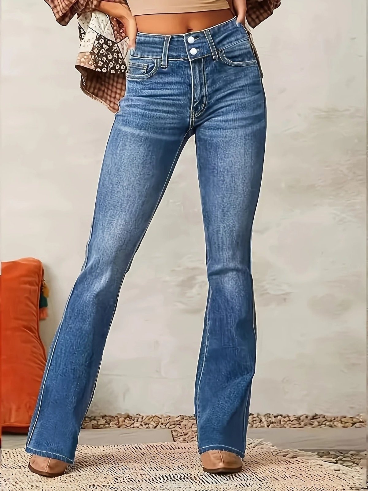Miss | Jeans Dames High-Waist Flare - Denim - Miss Madera MIS-XCDLP6