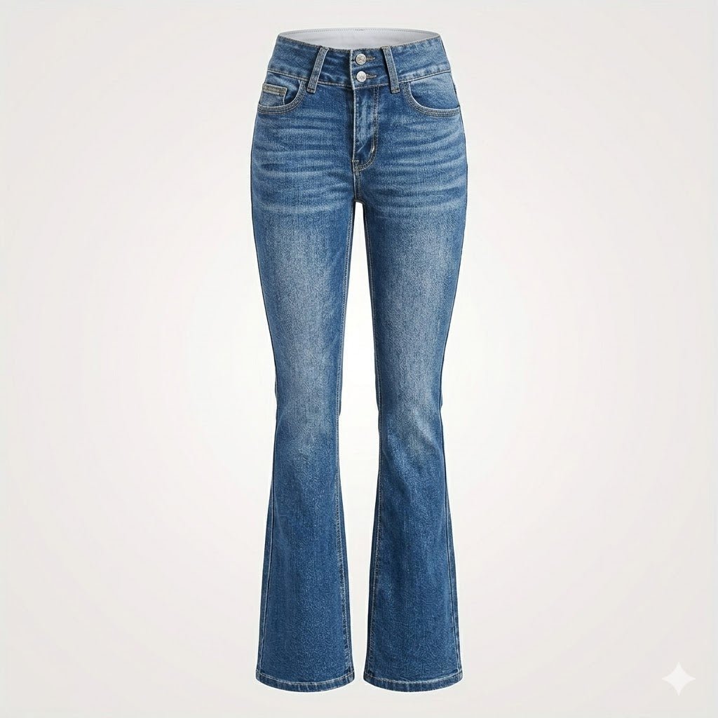 Miss | Jeans Dames High-Waist Flare - Denim - Miss Madera MIS-XCDLP6