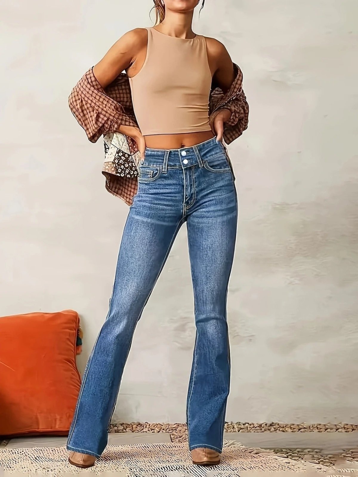 Miss | Jeans Dames High-Waist Flare - Denim - Miss Madera MIS-XCDLP6