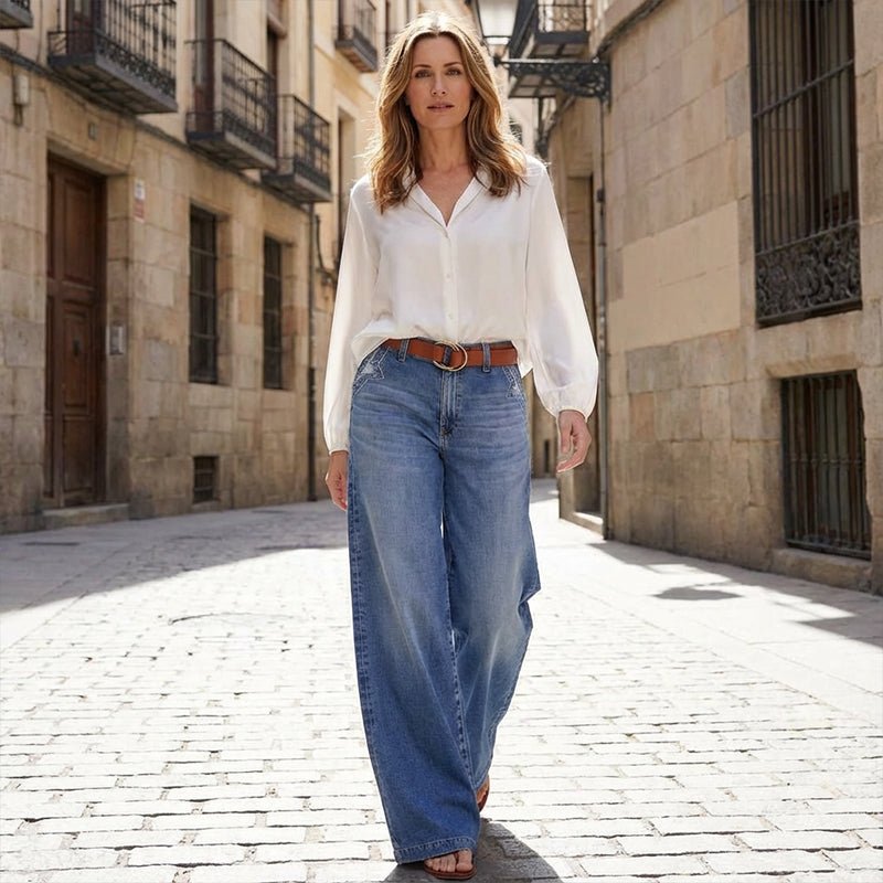 Miss | Jeans Dames High Waist Wide Leg Retro - Denim - Miss Madera MIS-VEJIWN