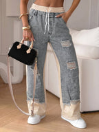 Miss | Jeans Dames High Waisted Wide Leg - Denim - Miss Madera MIS-ETWYWE