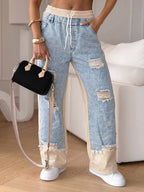 Miss | Jeans Dames High Waisted Wide Leg - Denim - Miss Madera MIS-QPALRL