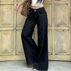 Miss | Jeans Dames Highwaist Wide-Leg Contraststiksels - Denim - Miss Madera MIS-BAONIN