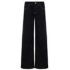 Miss | Jeans Dames Highwaist Wide-Leg Contraststiksels - Denim - Miss Madera MIS-BAONIN