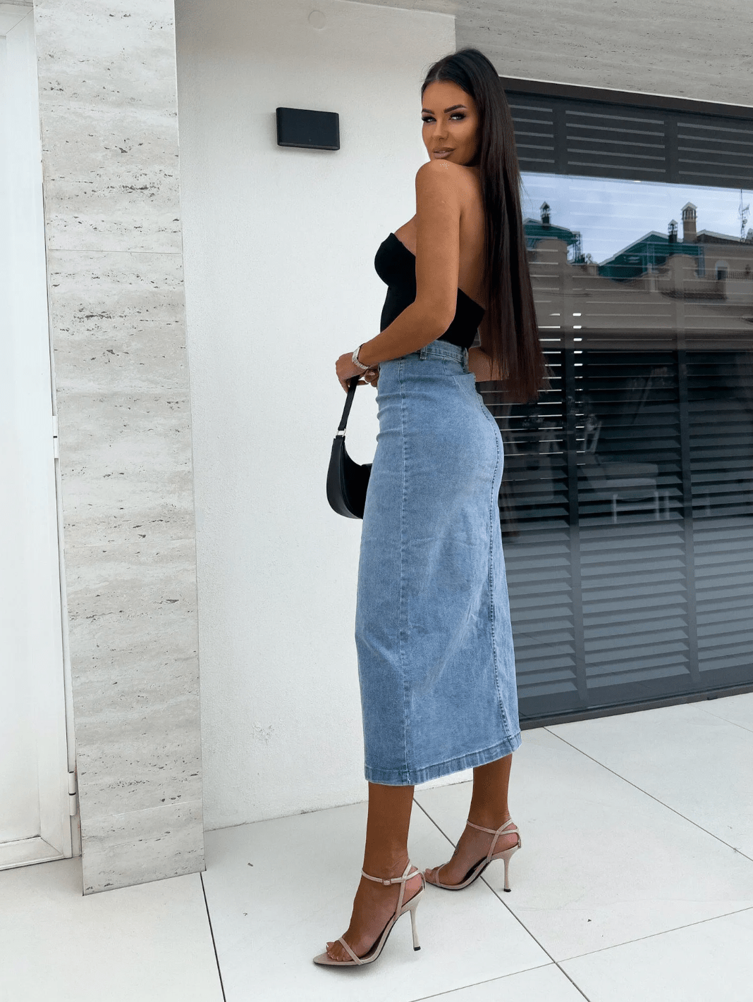Miss | Jeans Dames Hoge Taille Split Rok - Denim - Miss Madera MIS-A0IQ0R