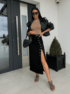 Miss | Jeans Dames Hoge Taille Split Rok - Denim - Miss Madera MIS-VDBC1N