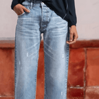 Miss | Jeans Dames Rechte Pijp Kort Retro - Denim - Miss Madera MIS-ZEYYLT
