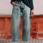 Miss | Jeans Dames Rechte Pijp Kort Retro - Denim - Miss Madera MIS-PAXY9I