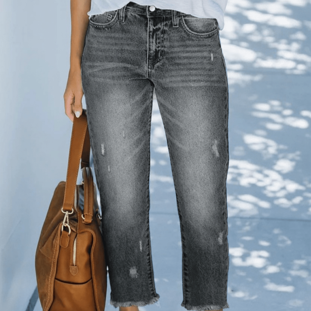 Miss | Jeans Dames Retro Straight Short - Denim - Miss Madera MIS-9PRUA7