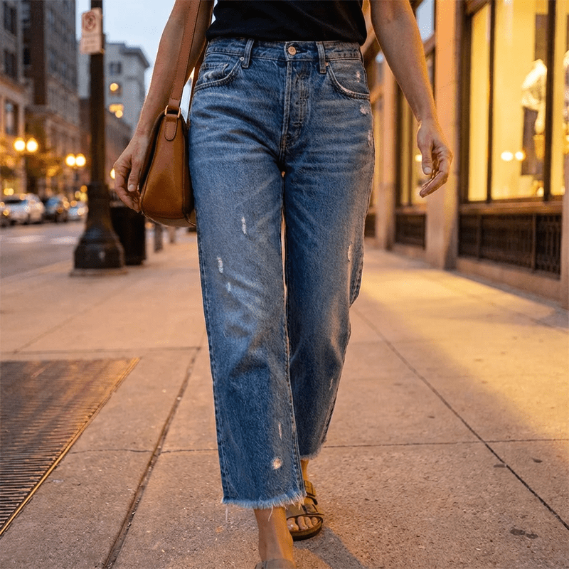 Miss | Jeans Dames Short Straight - Denim - Miss Madera MIS-5A4BBD