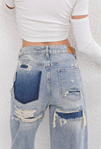 Miss | Jeans Dames Vintage High Waist Relaxed Fit - Denim - Miss Madera MIS-LL1XOE