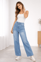 Miss | Jeans Dames Wide-Leg High Waist Distressed - Denim - Miss Madera MIS-GIXQJO