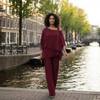 Miss | Jumpsuit Dames Casual Modern - Lichtgewicht chiffon - Miss Madera