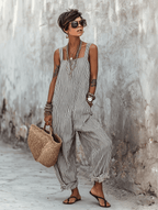 Miss | Jumpsuit Dames Gestreept Losse Pasvorm - Katoen Mix - Miss Madera MIS-JCP6R0