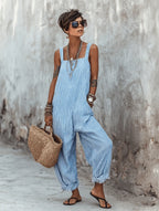 Miss | Jumpsuit Dames Gestreept Losse Pasvorm - Katoen Mix - Miss Madera MIS-22UKWH
