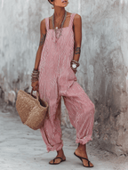 Miss | Jumpsuit Dames Gestreept Losse Pasvorm - Katoen Mix - Miss Madera MIS-TQK268