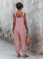 Miss | Jumpsuit Dames Gestreept Losse Pasvorm - Katoen Mix - Miss Madera MIS-TQK268