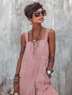 Miss | Jumpsuit Dames Gestreept Losse Pasvorm - Katoen Mix - Miss Madera MIS-22UKWH