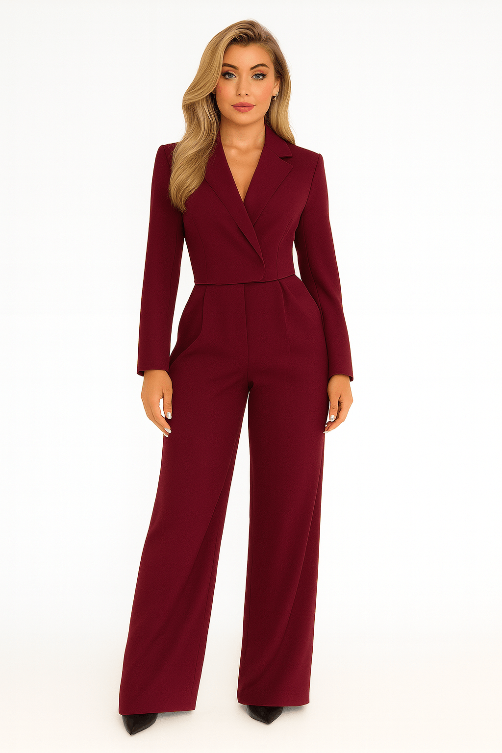 Miss | Jumpsuit Dames Getailleerd Lange Mouwen Blazerkraag - Polyester - Miss Madera MIS-4GSKDG