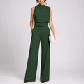 Miss | Jumpsuit Dames Hoge Kraag Mouwloos Wijde Pijpen - Miss Madera MIS-LBUEM0