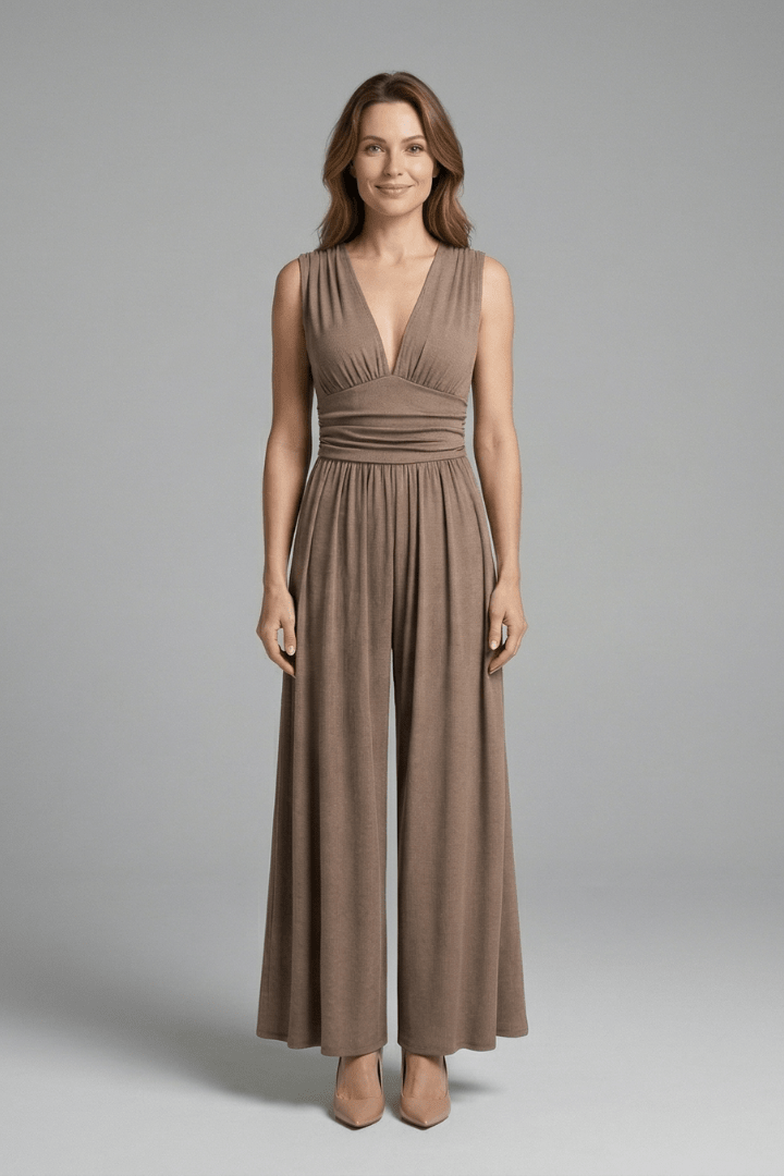 Miss | Jumpsuit Dames Mouwloos Wide Leg - Geweven stof - Miss Madera MIS-XTR9PA