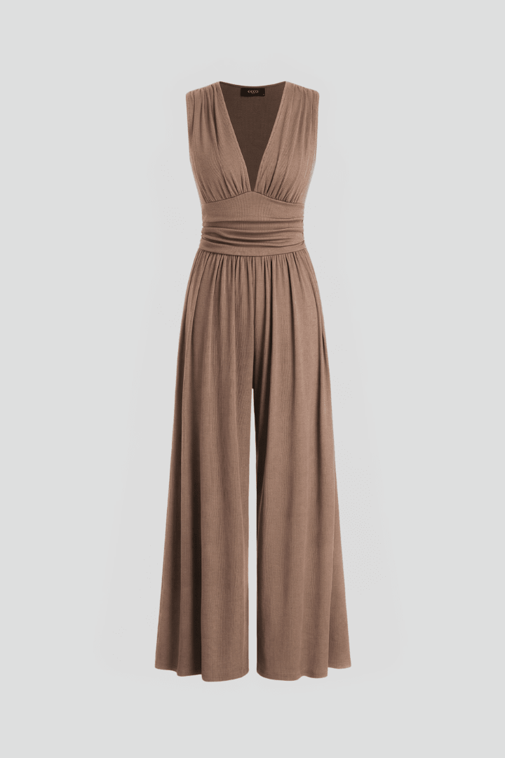 Miss | Jumpsuit Dames Mouwloos Wide Leg - Geweven stof - Miss Madera MIS-XTR9PA