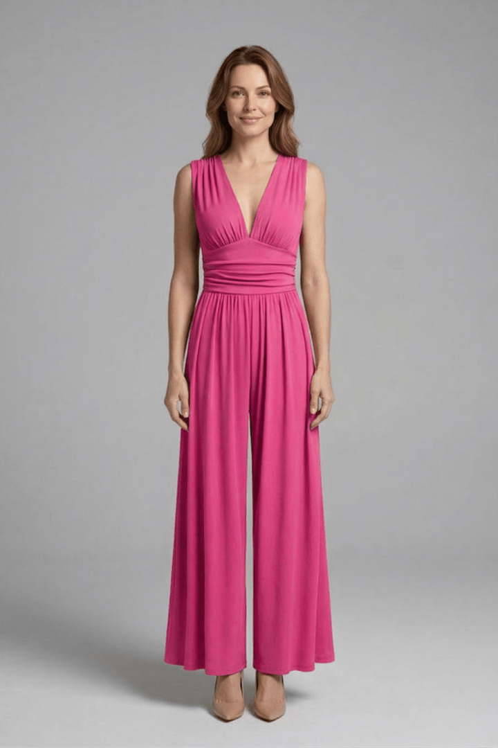 Miss | Jumpsuit Dames Mouwloos Wide Leg - Geweven stof - Miss Madera MIS-ZZVM7T