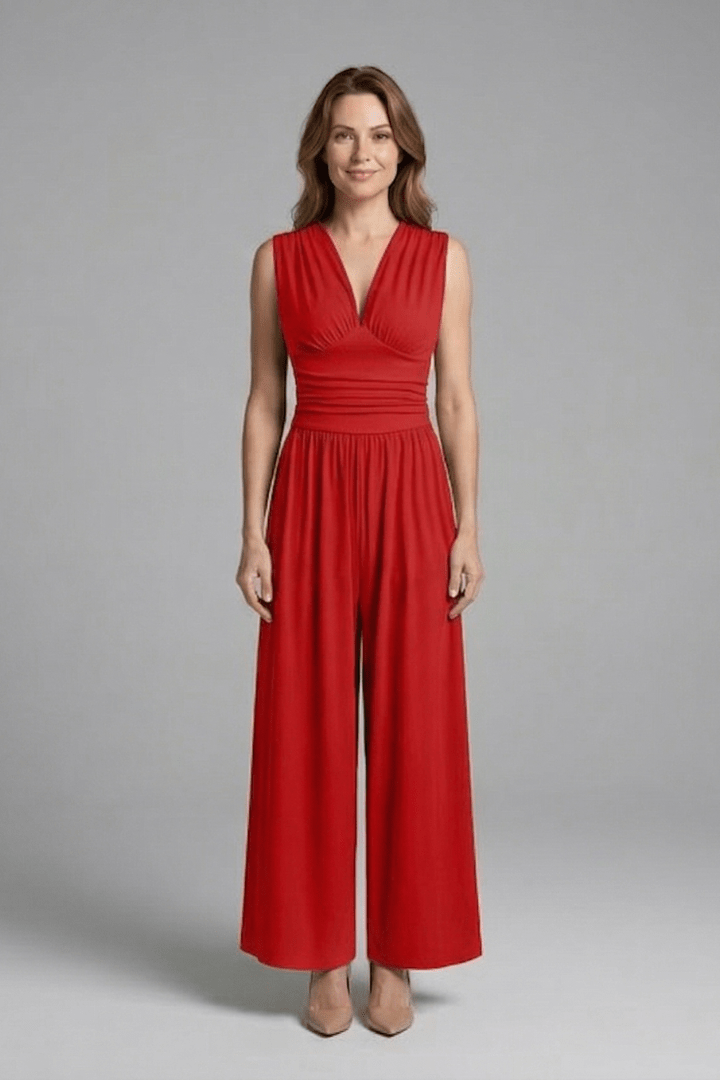Miss | Jumpsuit Dames Mouwloos Wide Leg - Geweven stof - Miss Madera MIS-DXY7UL