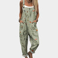 Jumpsuit Dames Oversized Wijde Pijpen Verstelbare Bandjes Print - Miss Madera MIS-DNXT1F