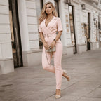Miss | Jumpsuit Dames Tailored V-hals Korte Mouw - Polyester - Miss Madera MIS-CLW5B7