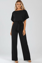 Miss | Jumpsuit Dames Wijde Pijpen Korte Mouw - Viscose - Miss Madera MIS-SBPBDT