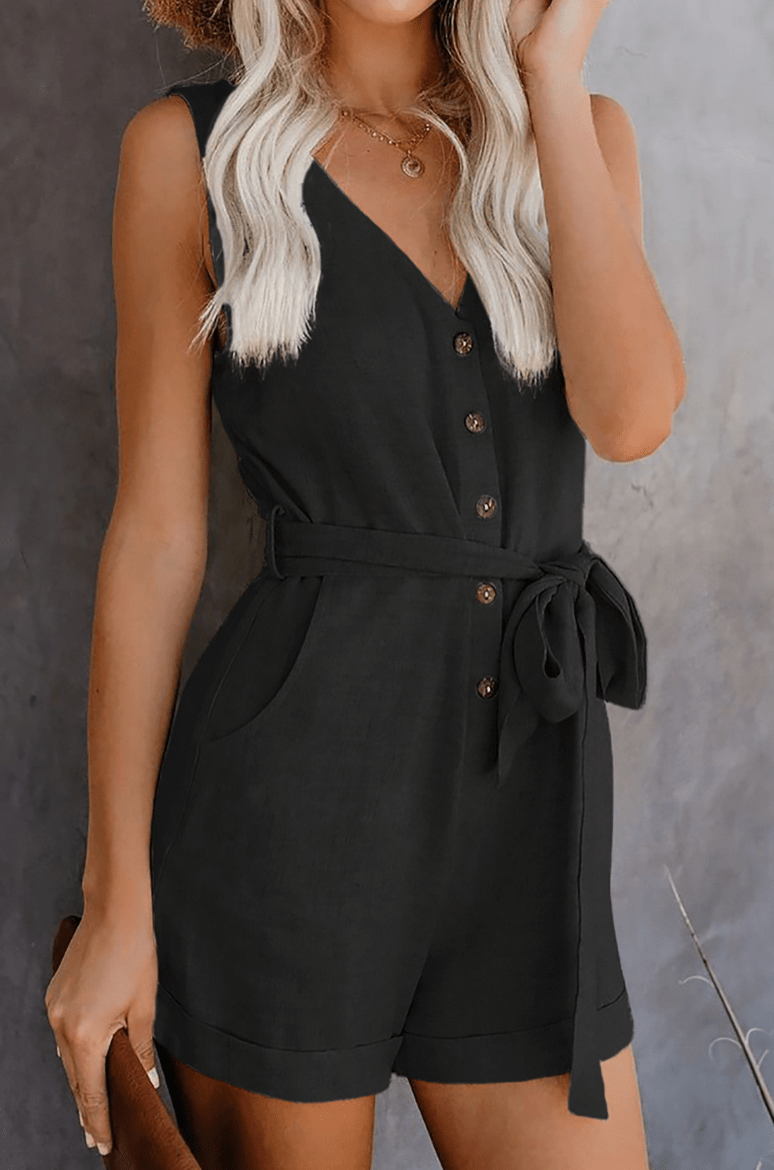 Miss | Jumpsuit Dames Zomer Kort Getailleerd - Linnenmix - Miss Madera MIS-1QVCK6