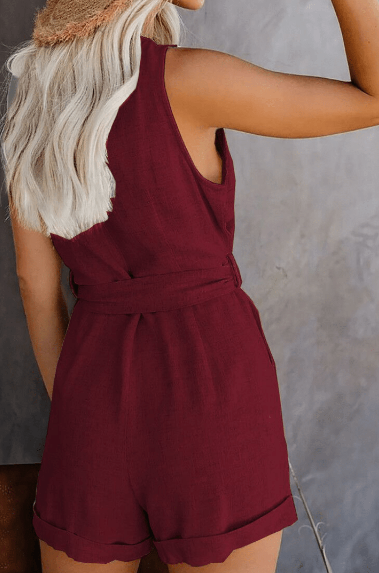 Miss | Jumpsuit Dames Zomer Kort Getailleerd - Linnenmix - Miss Madera MIS-1QVCK6