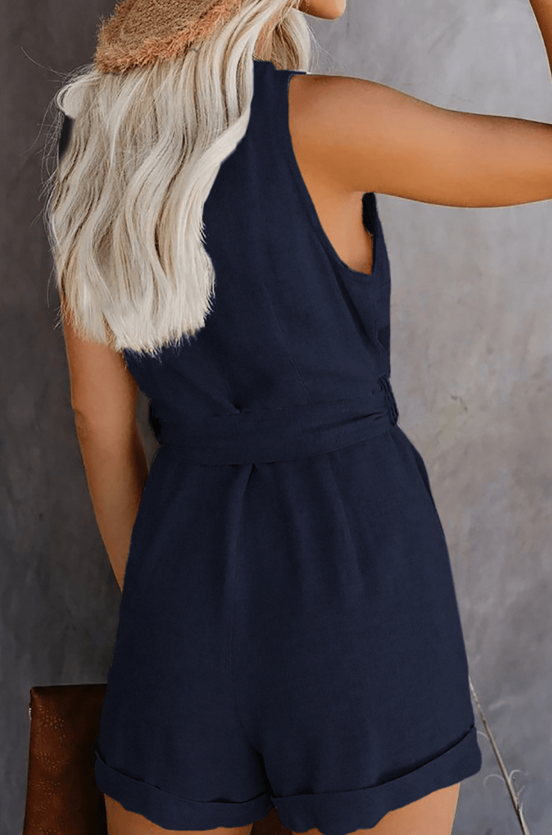 Miss | Jumpsuit Dames Zomer Kort Getailleerd - Linnenmix - Miss Madera MIS-1QVCK6