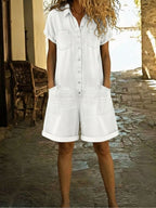 Miss | Jumpsuit Dames Zomer Korte Pasvorm - Katoen - Miss Madera MIS-J751EK