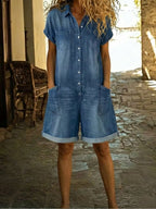 Miss | Jumpsuit Dames Zomer Korte Pasvorm - Katoen - Miss Madera MIS-MO58Z3